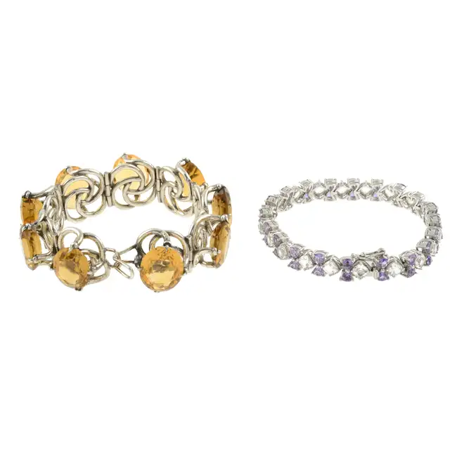 Two gem-set bracelets