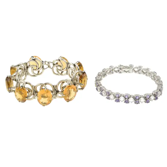 Two gem-set bracelets