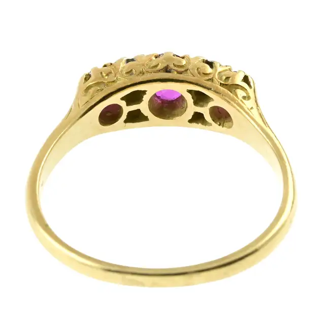 Mid 20th c. 18ct gold ruby & diamond ring