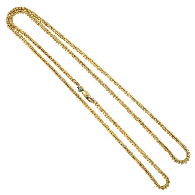 Georgian textured chain, with pinchbeck hand clasp