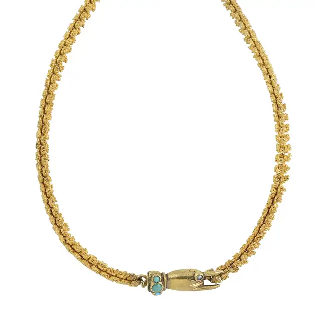 Georgian textured chain, with pinchbeck hand clasp