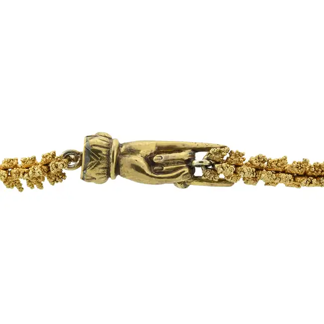 Georgian textured chain, with pinchbeck hand clasp
