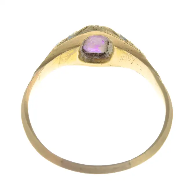 Late 19th century sapphire enamel ring