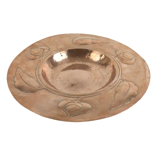 Potteries Cripples Guild Arts and Crafts copper charger
