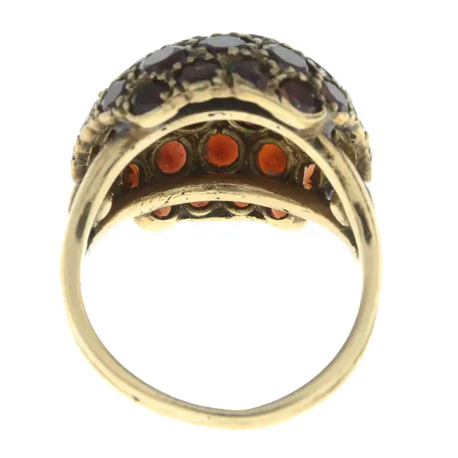 9ct gold garnet cluster ring