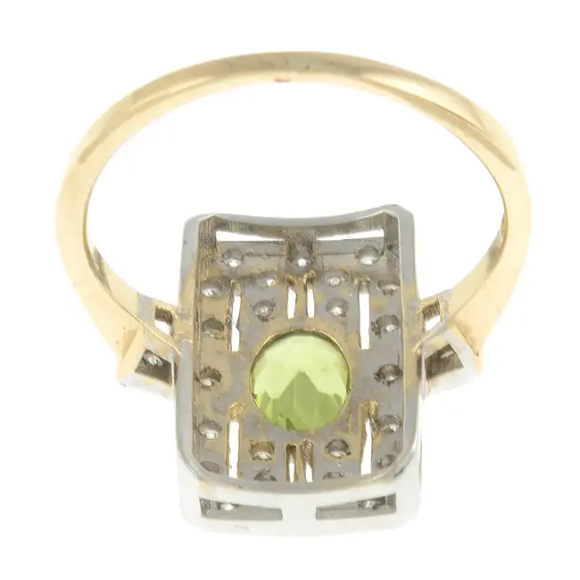 9ct gold peridot & diamond dress ring