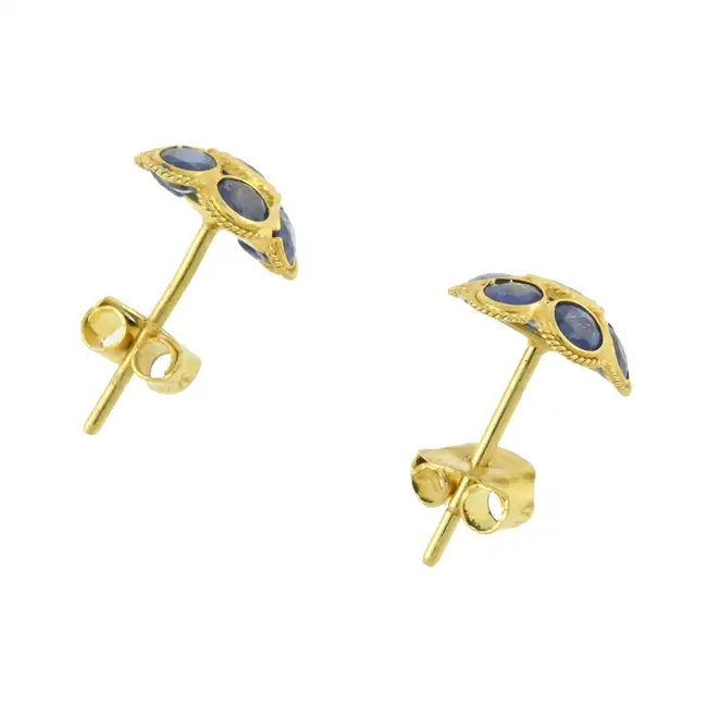 Sapphire floral cluster earrings