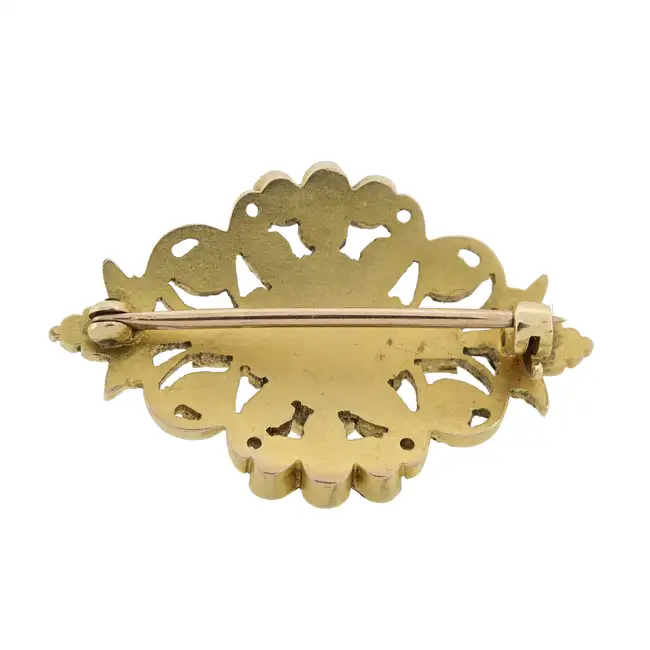 Early 20th century gold and gem-set brooch