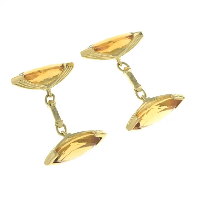18ct gold citrine cufflinks