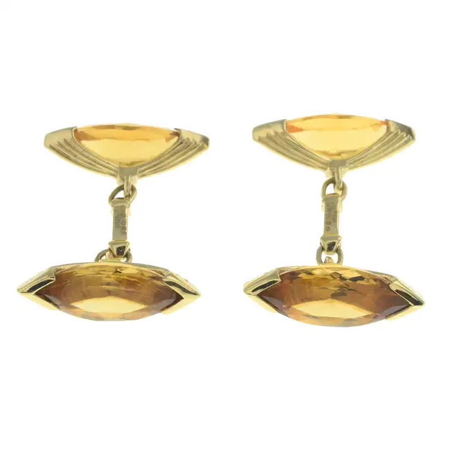 18ct gold citrine cufflinks