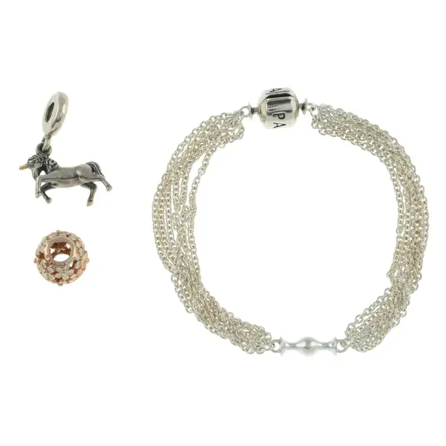 Bracelet & two charms, Pandora