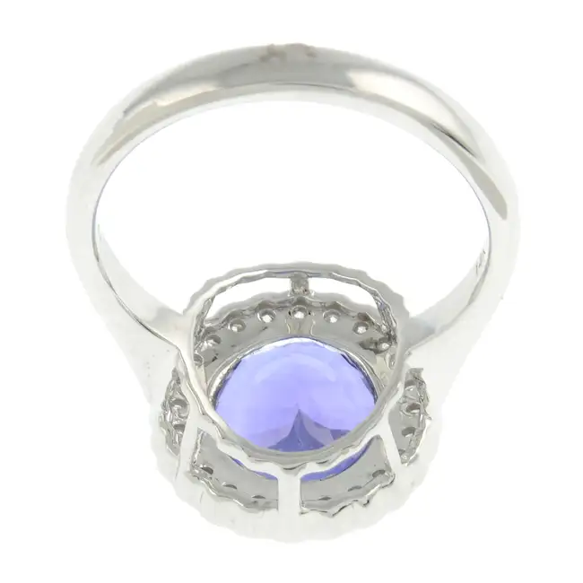 Tanzanite & diamond cluster ring