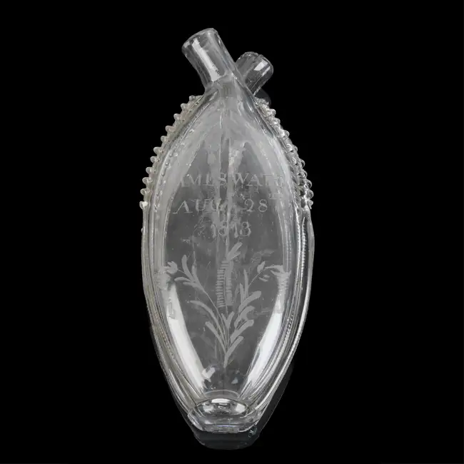 Georgian glass flask and decanter