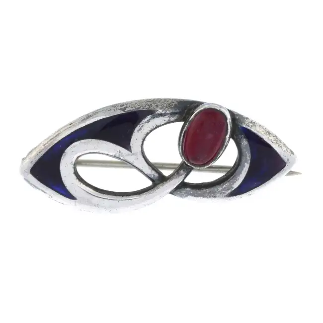 Edwardian silver paste brooch, by Charles Horner