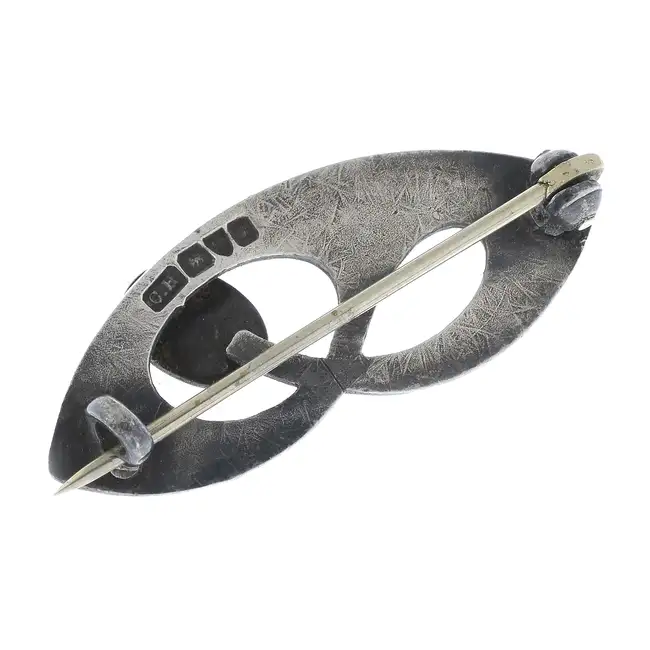 Edwardian silver paste brooch, by Charles Horner