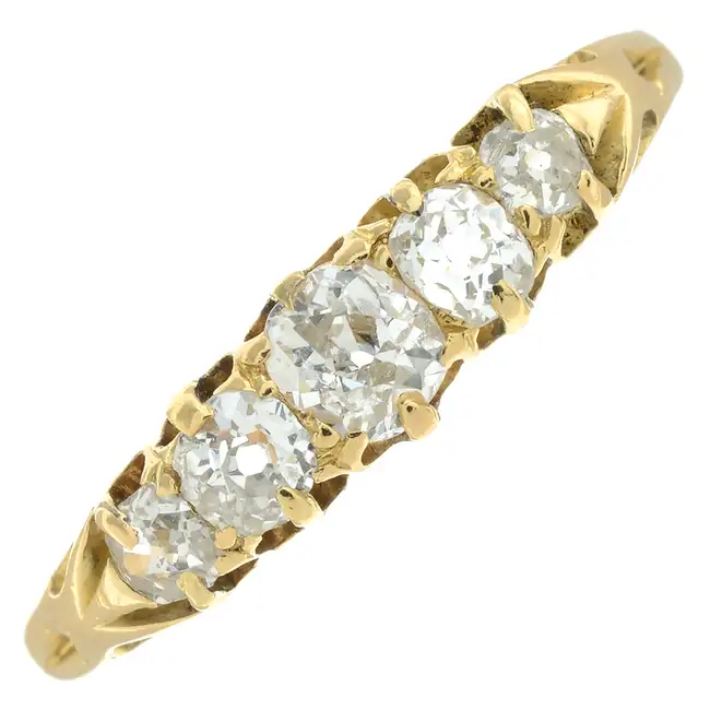 Early 20th century diamond five-stone ring
