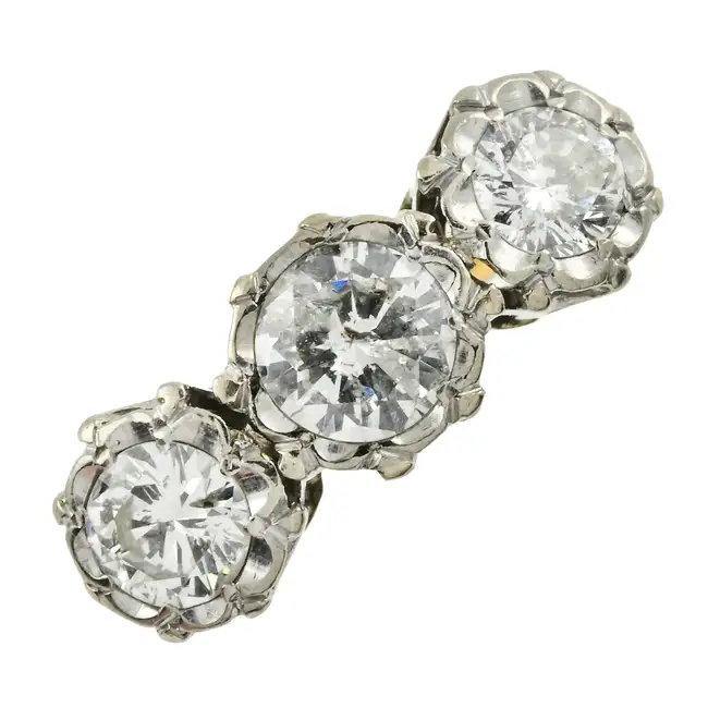 Diamond three-stone ring