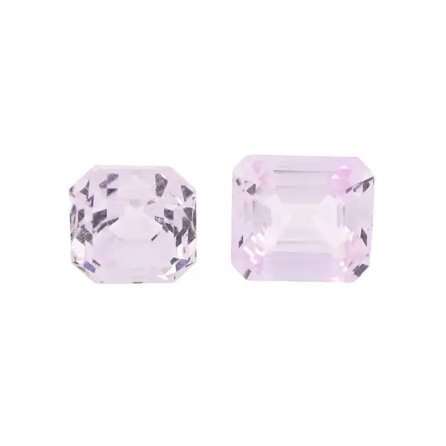 Two rectangular-shape kunzites, 10.24ct