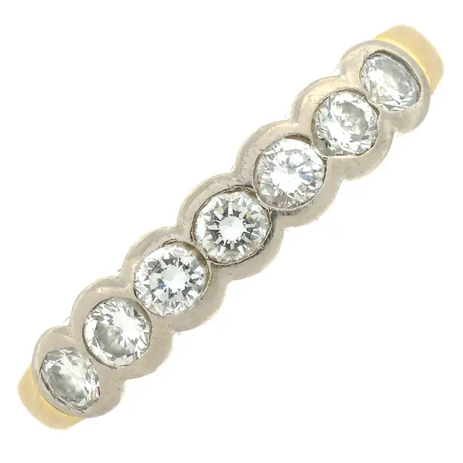 18ct gold diamond band ring 