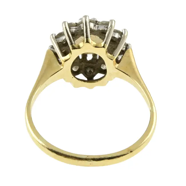 18ct gold opal & diamond cluster ring