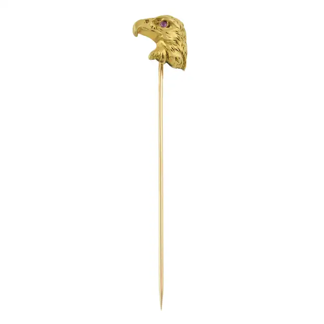 Late 19th century ruby eagle stickpin