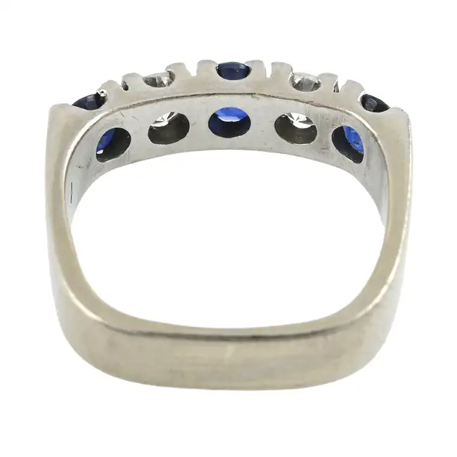 Sapphire & diamond five-stone ring