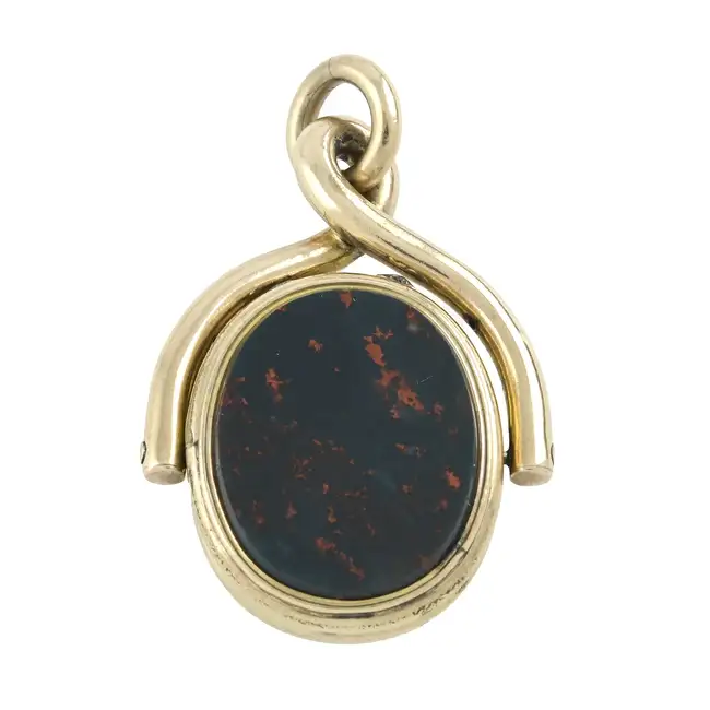 Late 19th century gem spinner locket fob