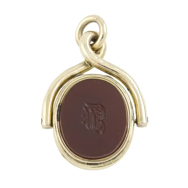 Late 19th century gem spinner locket fob