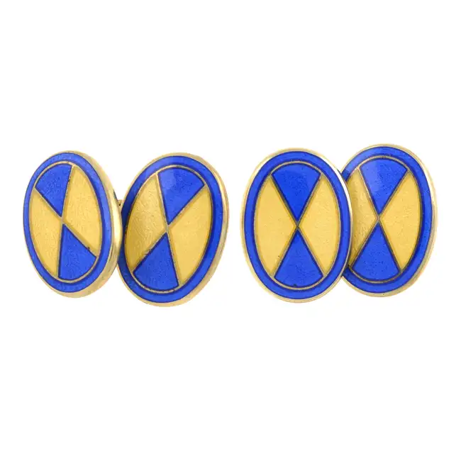 Silver & enamel cufflinks
