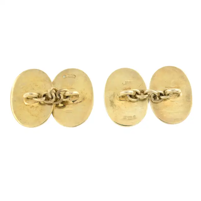 Silver & enamel cufflinks