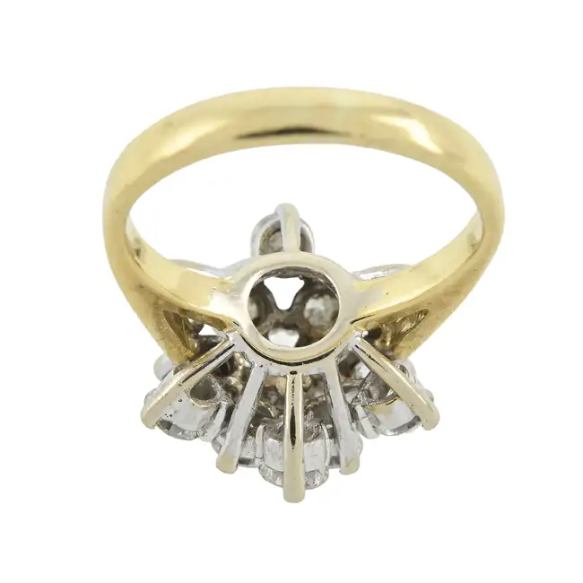18ct gold diamond floral cluster ring