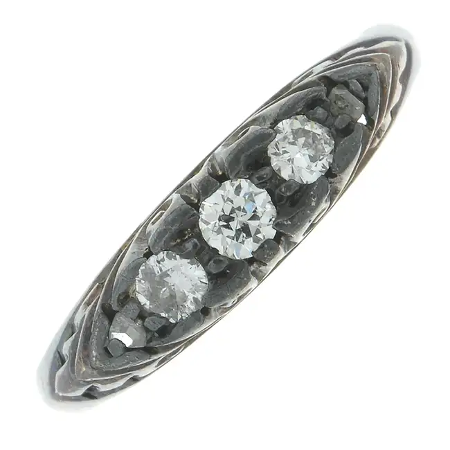 Mid 20th century diamond five-stone ring