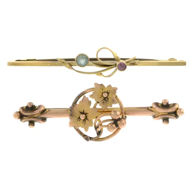 Two early 20th century bar brooches 