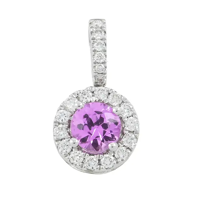 18ct gold sapphire & diamond cluster pendant