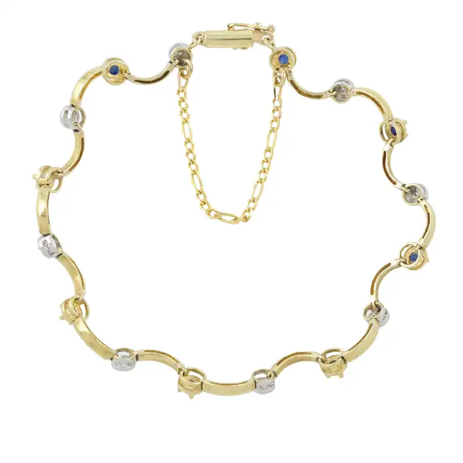 9ct gold sapphire & diamond bracelet