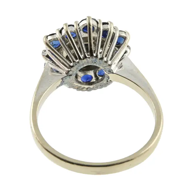 Sapphire & diamond cluster ring