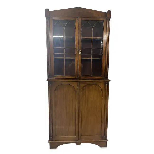 Victorian Gothic Bookcase Cupboard