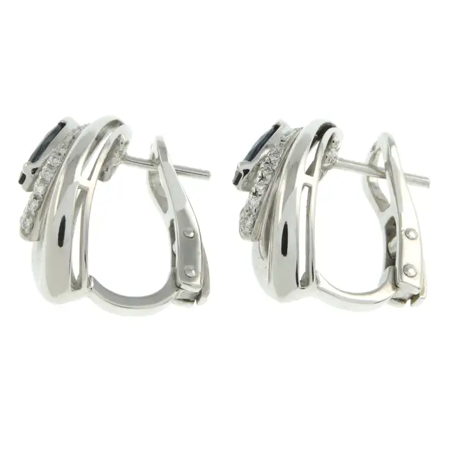 18ct gold sapphire & diamond cluster earrings