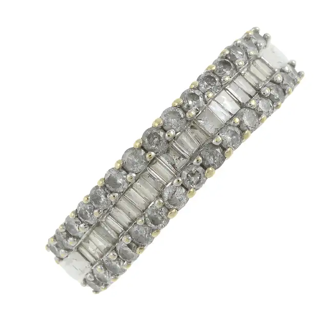 9ct gold diamond half eternity ring