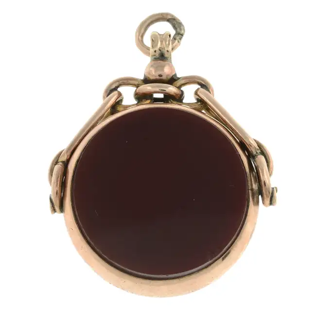 Victorian 9ct gold carnelian & bloodstone fob