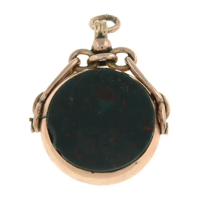 Victorian 9ct gold carnelian & bloodstone fob