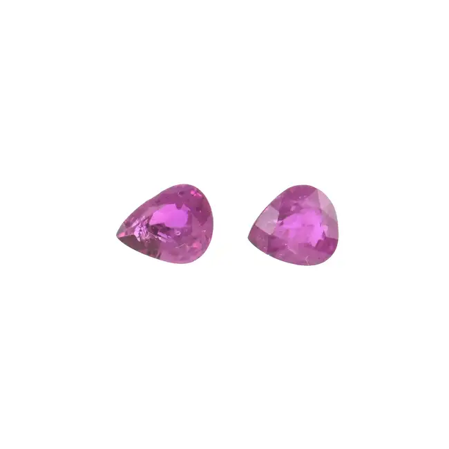 Two pear-shape rubies, 1.29ct