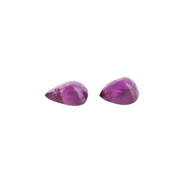 Two pear-shape rubies, 1.29ct
