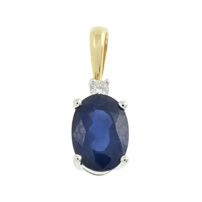 18ct gold sapphire & diamond pendant