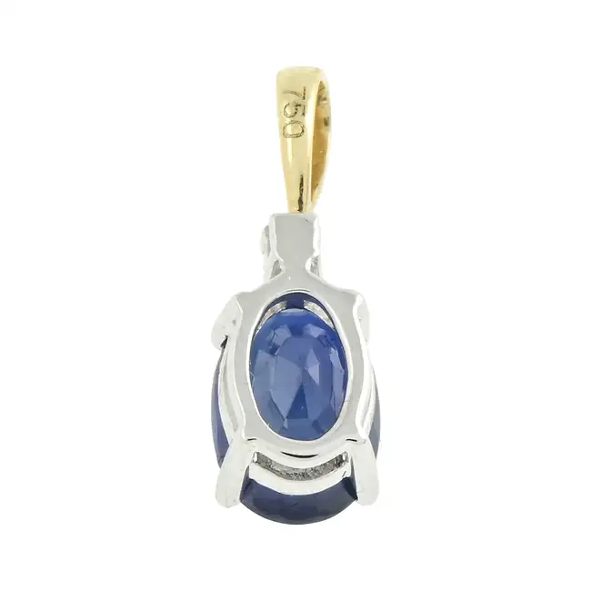 18ct gold sapphire & diamond pendant