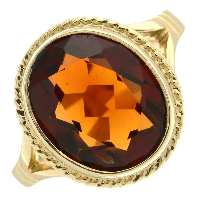 9ct gold citrine single-stone ring