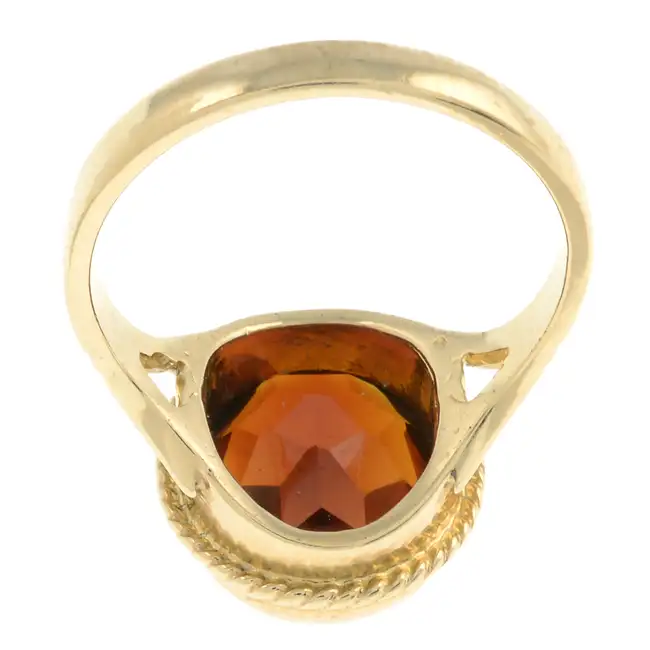 9ct gold citrine single-stone ring