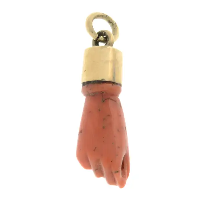 Late 19th century coral figa charm