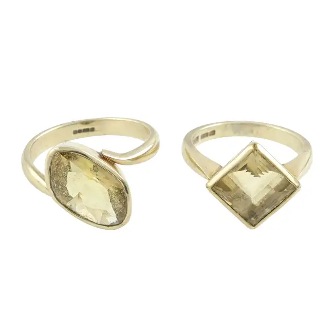 Two 9ct gold gem-set rings