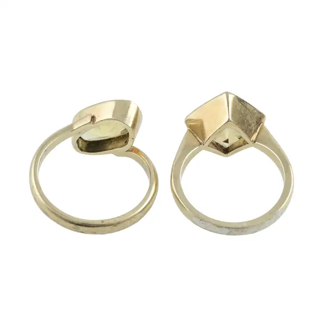 Two 9ct gold gem-set rings